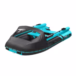 Лодка надувная ПВХ Gladiator E 420Х, НДНД, черный/бирюзовый