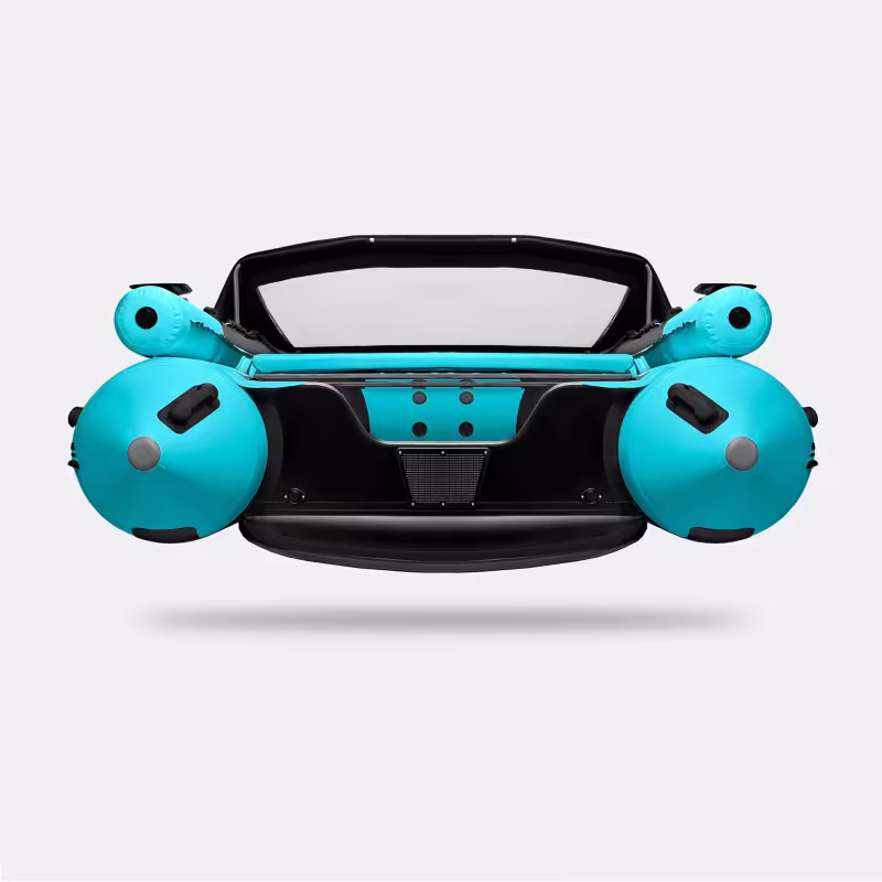 Лодка надувная ПВХ Gladiator E 420Х, НДНД, черный/бирюзовый