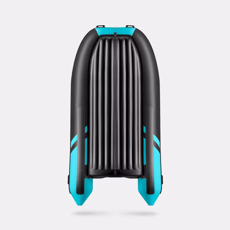 Лодка надувная ПВХ Gladiator E 420Х, НДНД, черный/бирюзовый