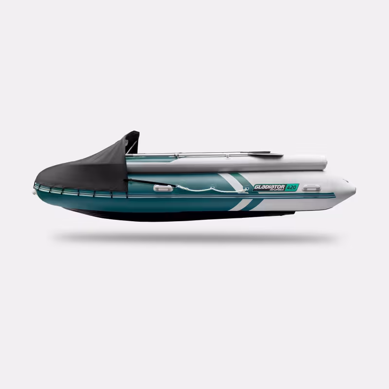 Лодка надувная ПВХ Gladiator E 420Х, НДНД, морской зеленый/белый