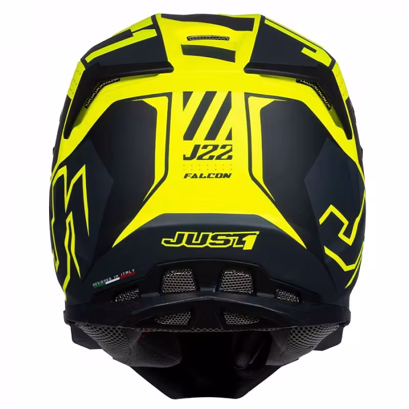 Мотошлем Just1 J22 F Flacon, Hi-Vis черный/титан/Hi-Vis желтый, размер М