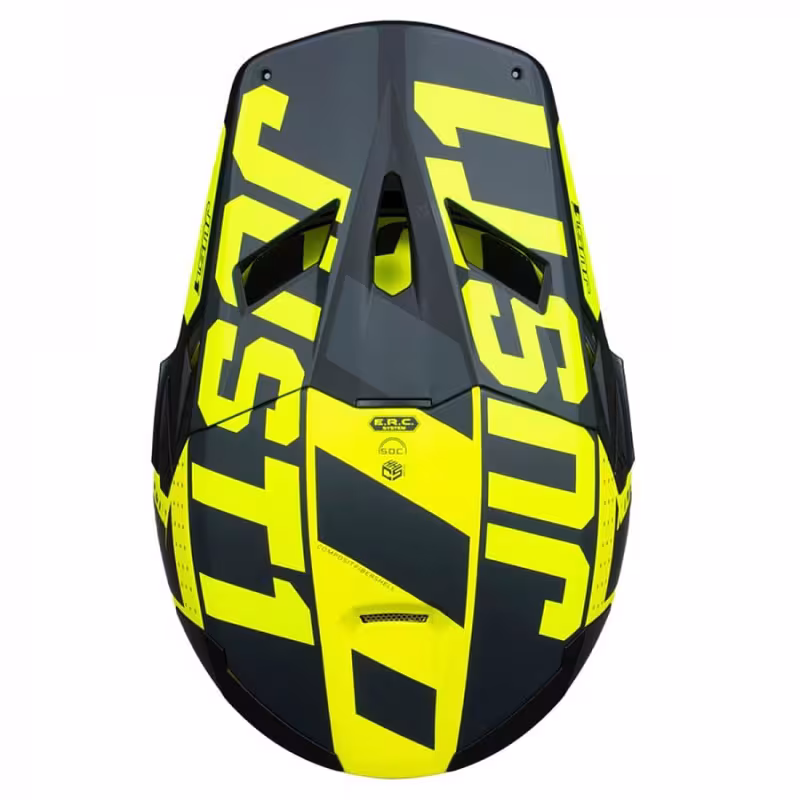 Мотошлем Just1 J22 F Flacon, Hi-Vis черный/титан/Hi-Vis желтый, размер М