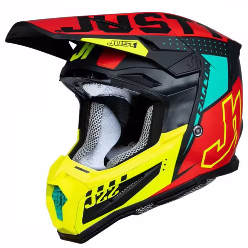 Мотошлем Just1 J22 F Flacon, Hi-Vis красный/желтый/черный, размер L