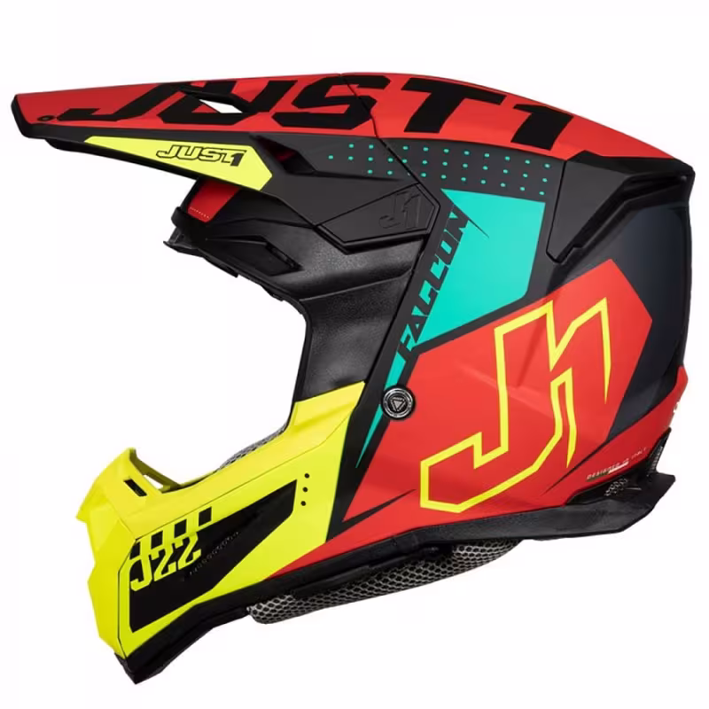 Мотошлем Just1 J22 F Flacon, Hi-Vis красный/желтый/черный, размер L