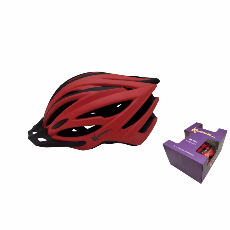 Велошлем Klonk MTB/Cross Country KLK-24016, красный матовый/черный, размер M/L