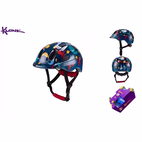 Велошлем детский Klonk KLK-24011, синий/с принтом, размер S/XS