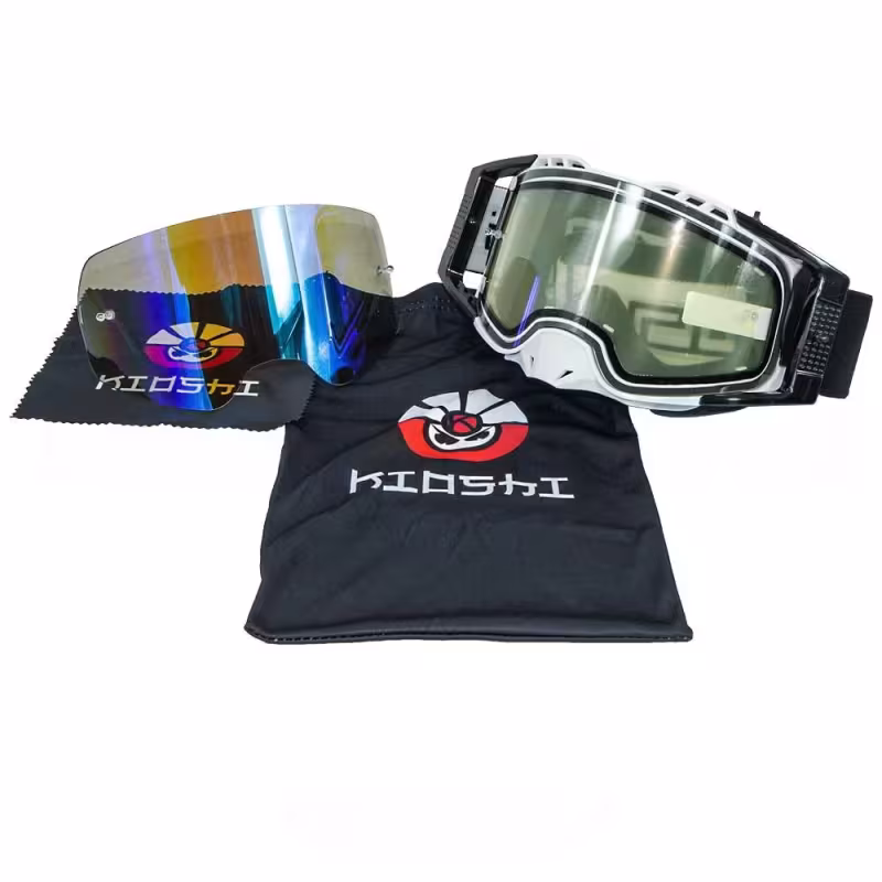 Мотоочки Kioshi Enduro PRO 900541-3, белый/черный