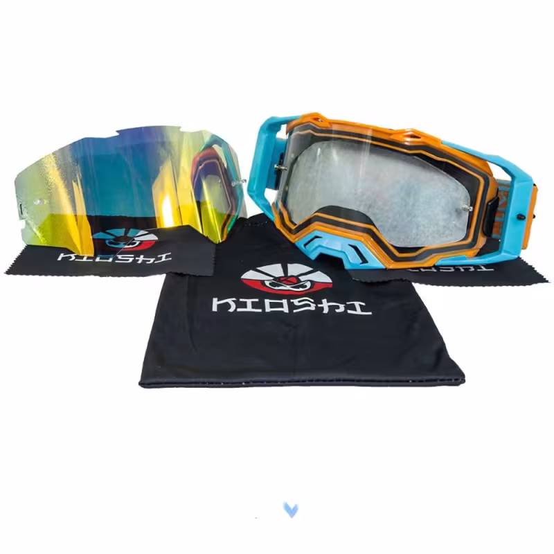 Мотоочки Kioshi MX PRO 800477-1, оранжевый/ голубой