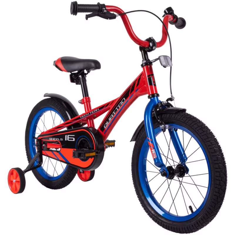 Велосипед Tech Team Quattro 18", 1 скорость, красный