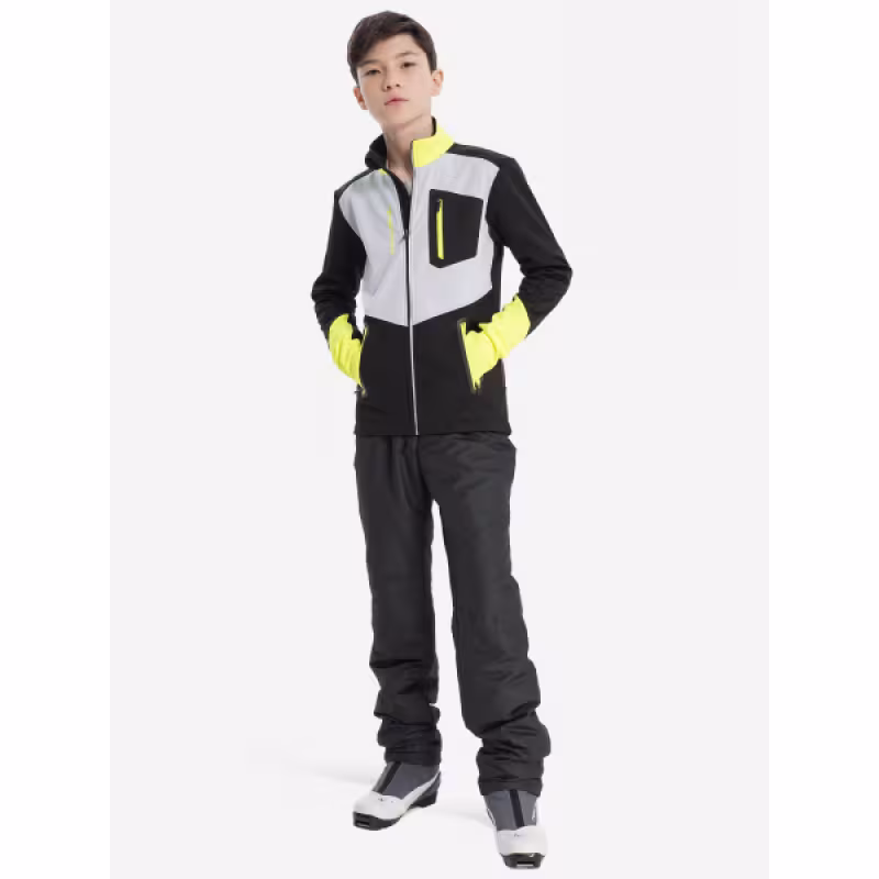 Куртка детская Fischer Softshell Warm, черно-серый, 152 см