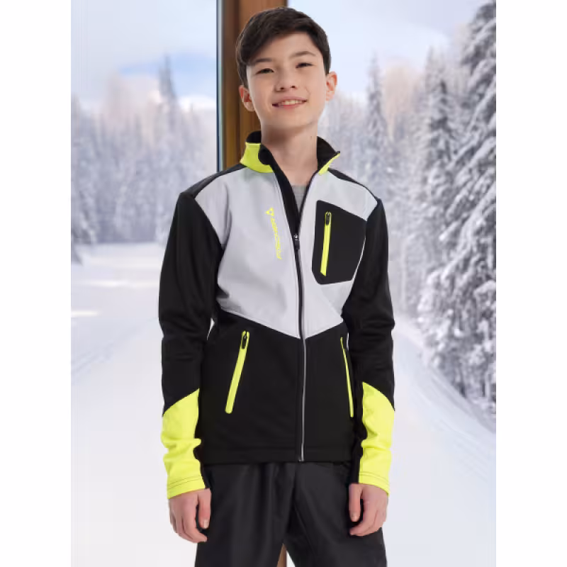 Куртка детская Fischer Softshell Warm, черно-серый, 152 см