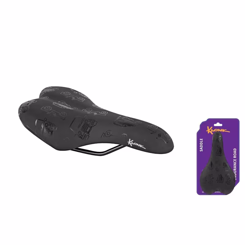 Седло велосипедное Klonk Junior/Comfort KLK-18003, 256x142 мм, текстурный рисунок с машинками