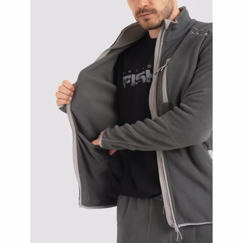 Костюм мужской TritonGear Rich, флис, серый, размер 68-70, 182-188 см