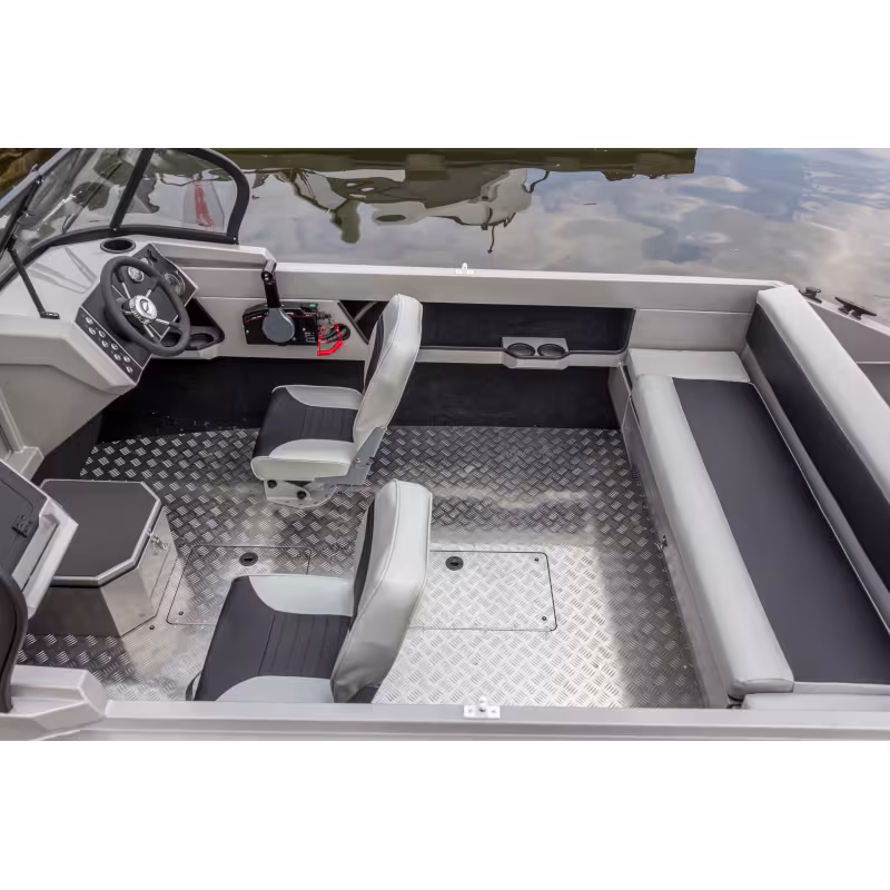 Лодка алюминиевая Vboats Yava L Fish (51F 50 C625) с мотором Yamer EF100