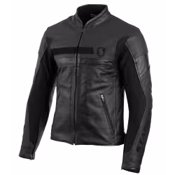 Мотокуртка кожаная мужская Starks SN №1 (Skin number 1), черный, размер XXXL, 182-188 см