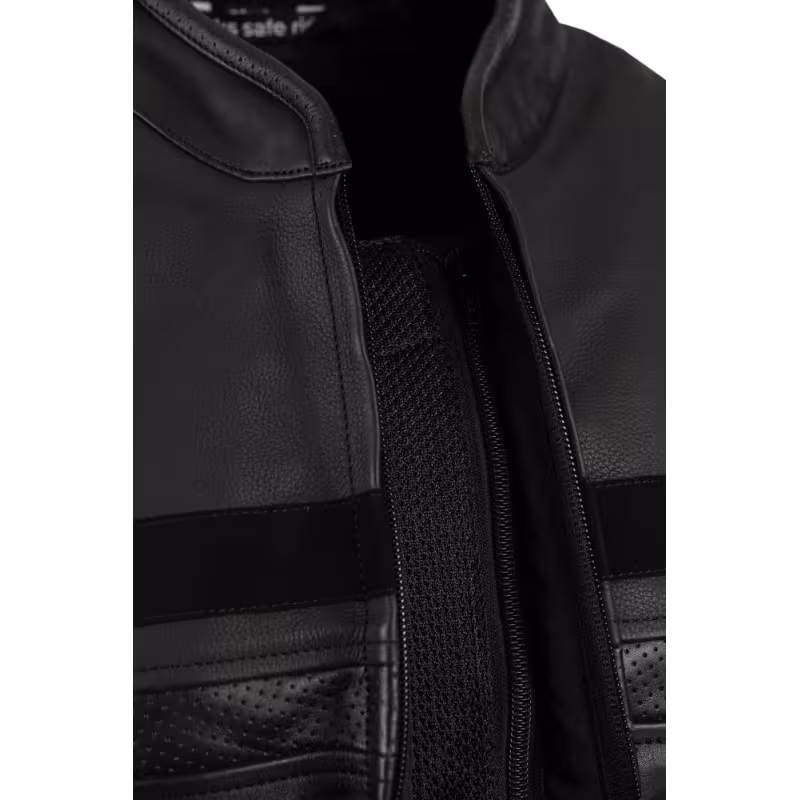 Мотокуртка кожаная мужская Starks SN №1 (Skin number 1), черный, размер М, 176-182 см