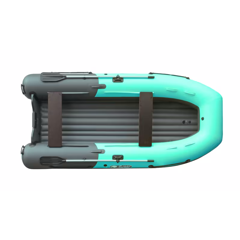 Лодка надувная ПВХ Angler Reef Triton 370 S-Max, НДНД, темно-серый/бирюзовый