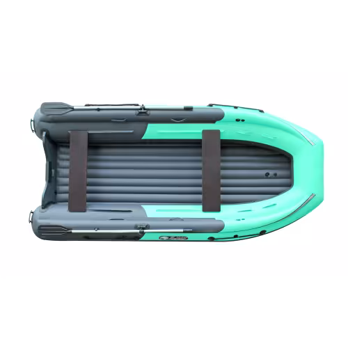 Лодка надувная ПВХ с фальшбортом Angler Reef Triton 425 S-Max, НДНД, темно-серый/светло-бирюзовый