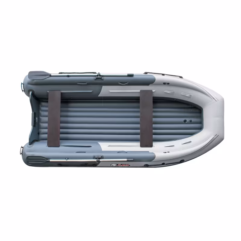 Лодка надувная ПВХ с фальшбортом Angler Reef Triton 425 S-Max, НДНД, темно-серый/серый