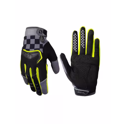 Мотоперчатки Starks Phoenix V3, черный/серый/Hi-Viz, размер L