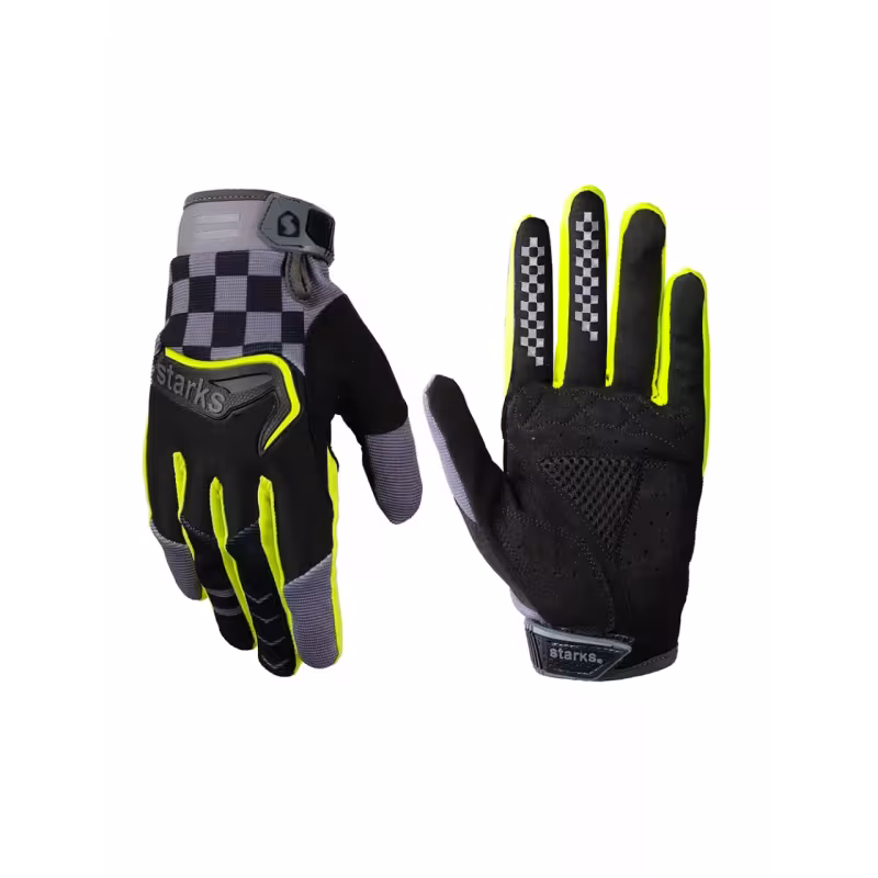 Мотоперчатки Starks Phoenix V3, черный/серый/Hi-Viz, размер L