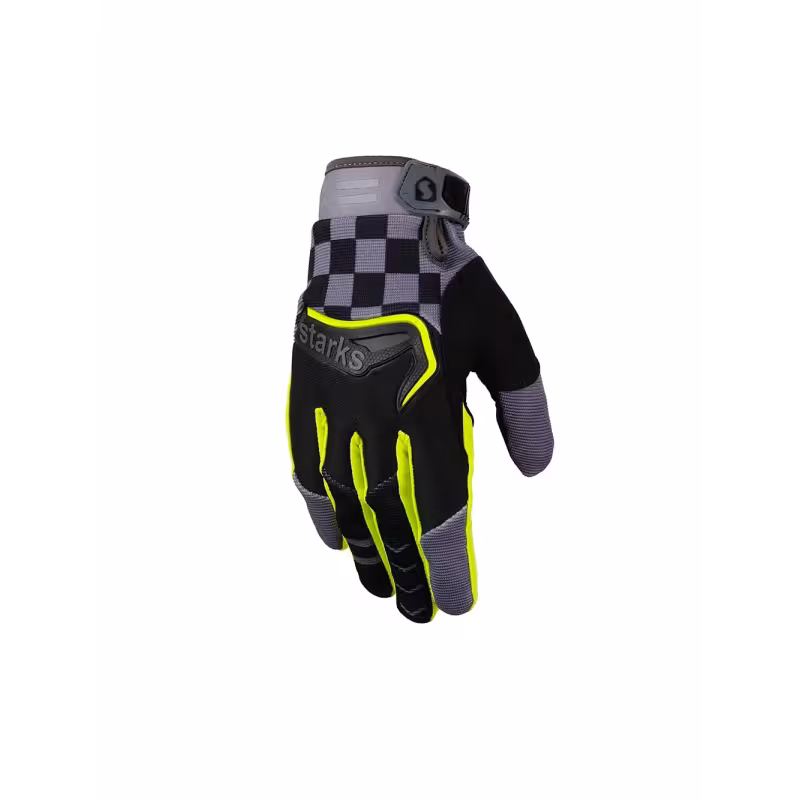 Мотоперчатки Starks Phoenix V3, черный/серый/Hi-Viz, размер L