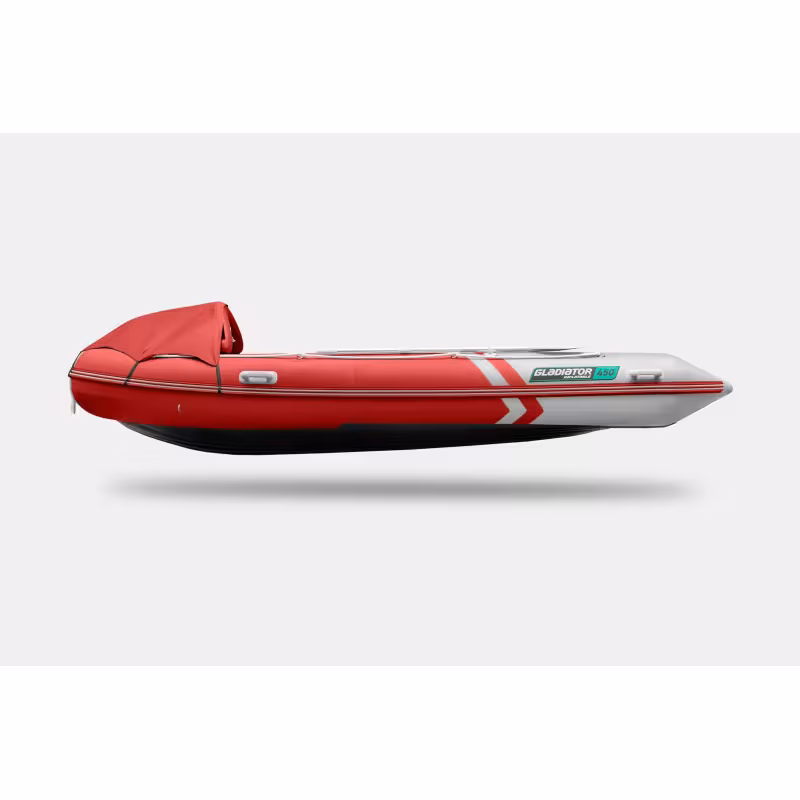 Лодка надувная ПВХ Gladiator E450PRO, НДНД, красный/белый