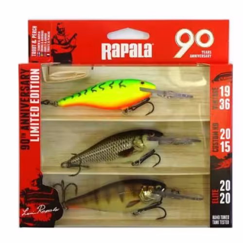 Набор воблеров Rapala 90 лет Shad Rap Mid Brait, 3 шт