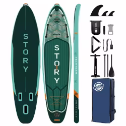 SUP-доска надувная Tech Team Story, 350x86x15 см, изумрудный