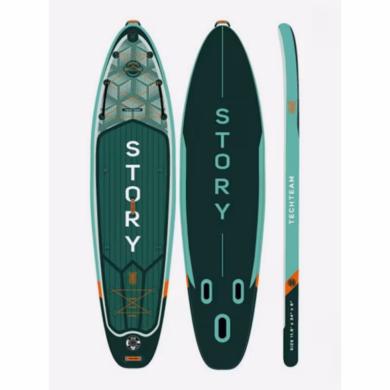 SUP-доска надувная Tech Team Story, 350x86x15 см, изумрудный