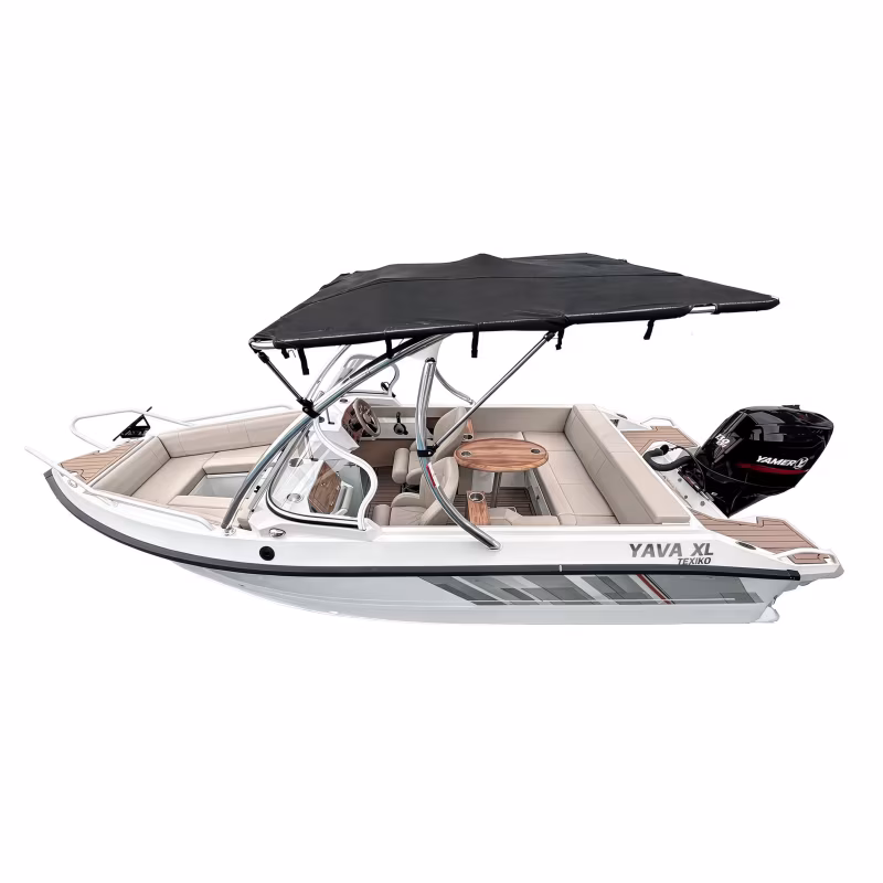 Лодка алюминиевая Vboats Yava XL Bowrider, белый с наклейкой
