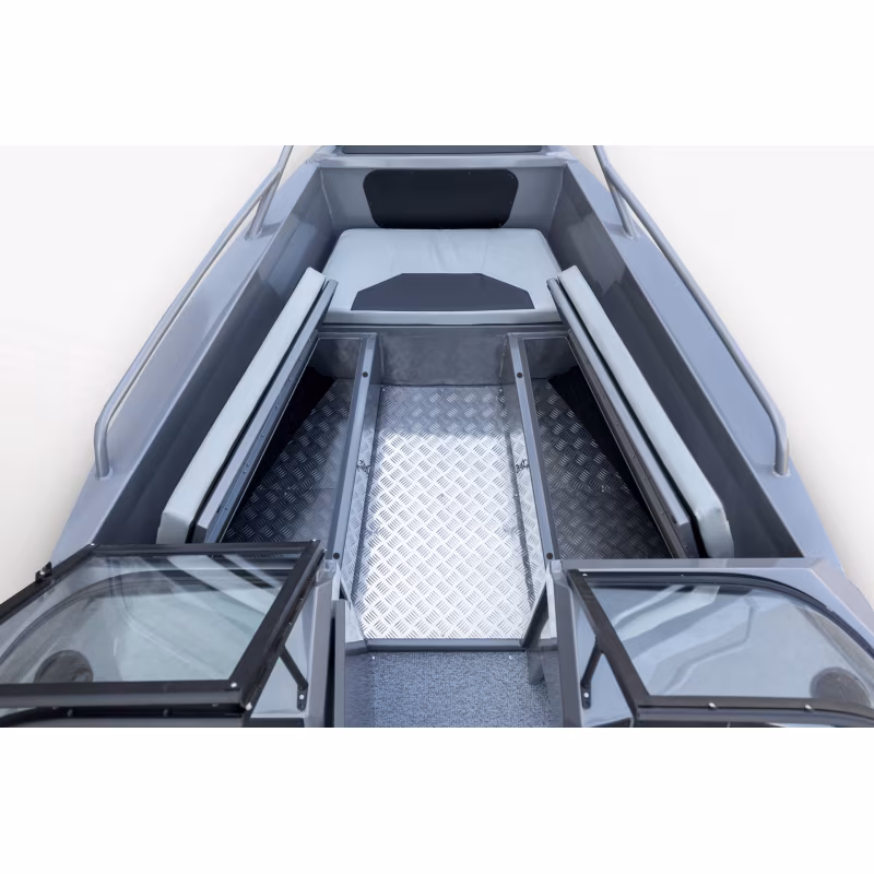 Лодка алюминиевая Vboats Yava XL Bowrider, белый с наклейкой