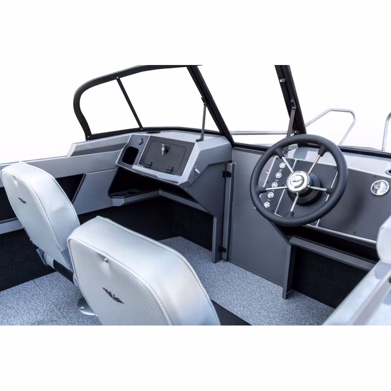 Лодка алюминиевая Vboats Yava XL Bowrider, белый с наклейкой