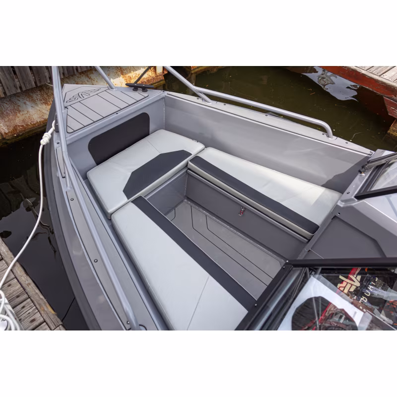 Лодка алюминиевая Vboats Yava XL Bowrider, белый с наклейкой