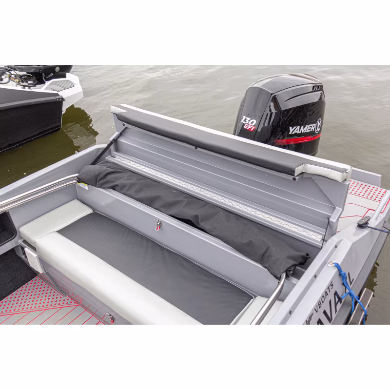 Лодка алюминиевая Vboats Yava XL Bowrider, белый с наклейкой