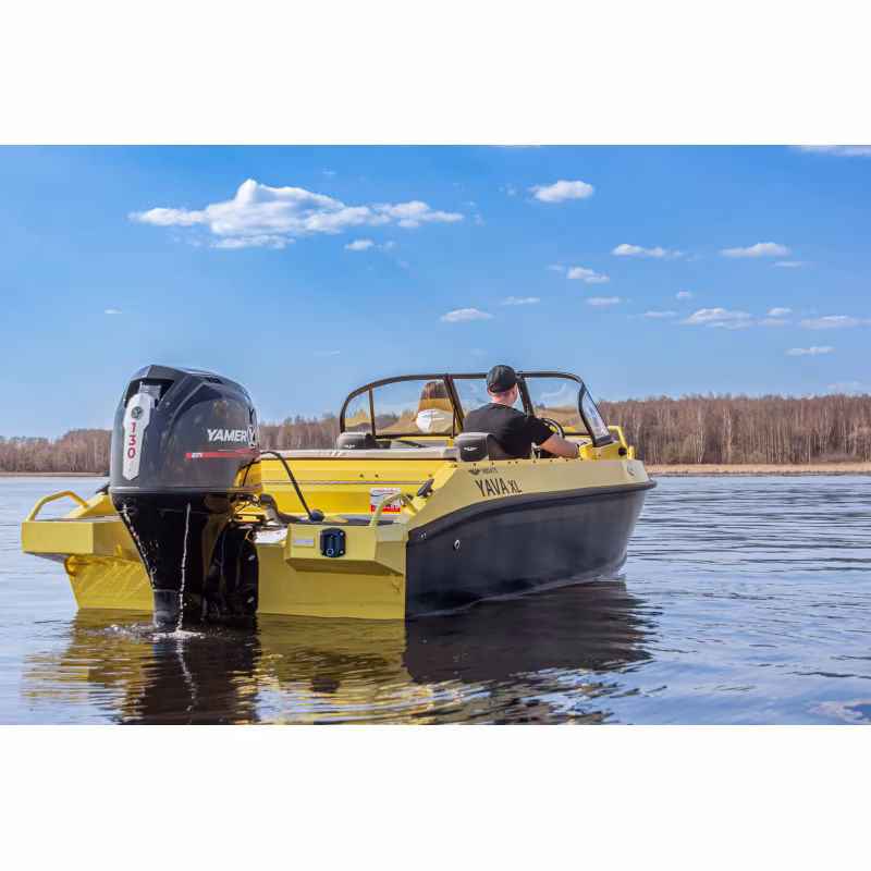 Лодка алюминиевая Vboats Yava XL Bowrider, белый с наклейкой