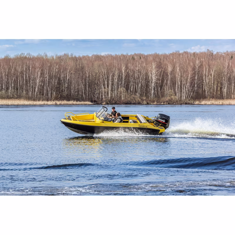 Лодка алюминиевая Vboats Yava XL Bowrider, белый с наклейкой