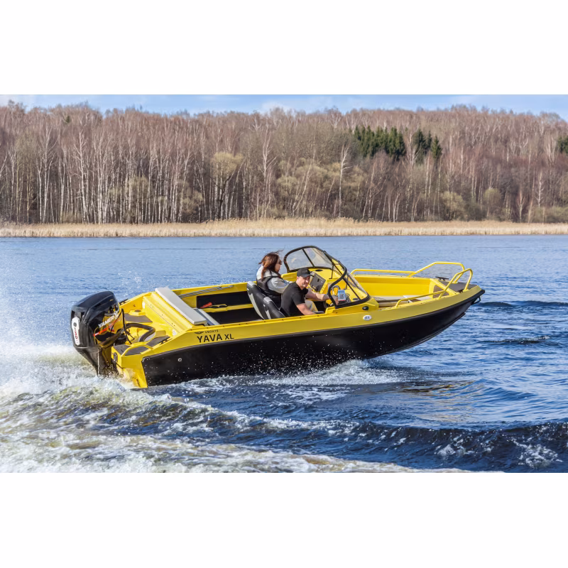 Лодка алюминиевая Vboats Yava XL Bowrider, белый с наклейкой