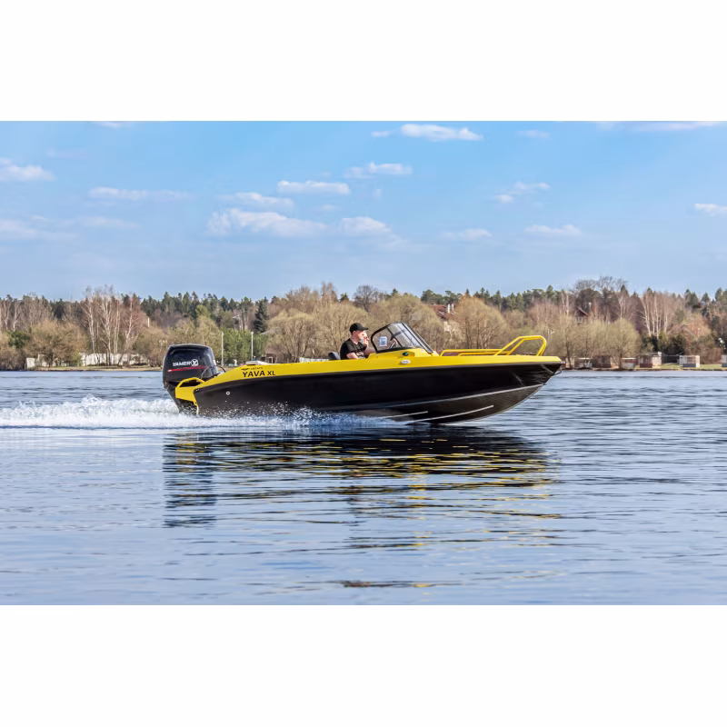 Лодка алюминиевая Vboats Yava XL Bowrider, белый с наклейкой