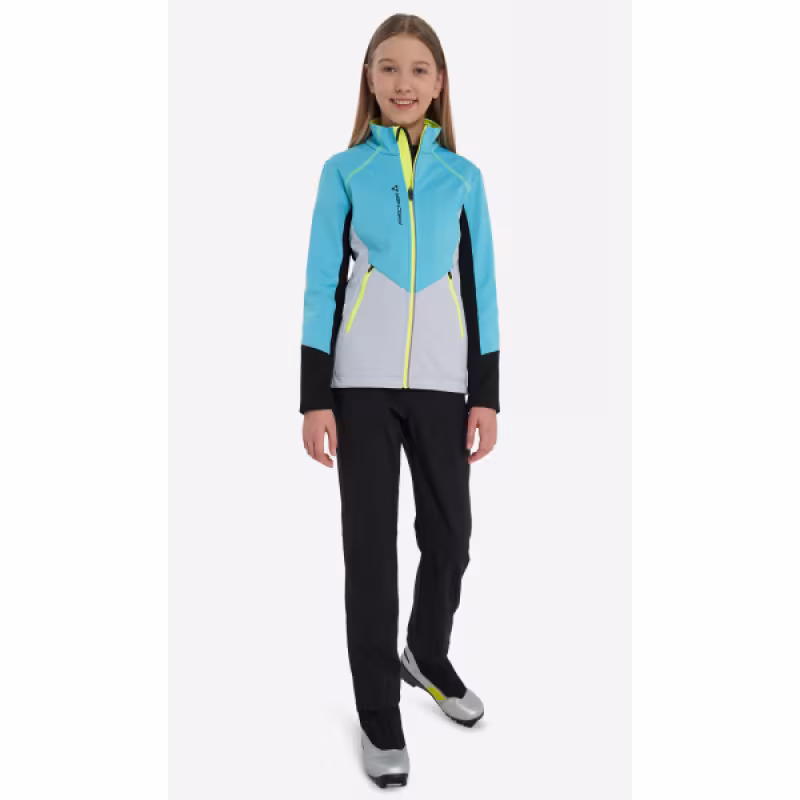 Куртка детская Fischer Softshell Warm, бирюзовый/серый, 164 см