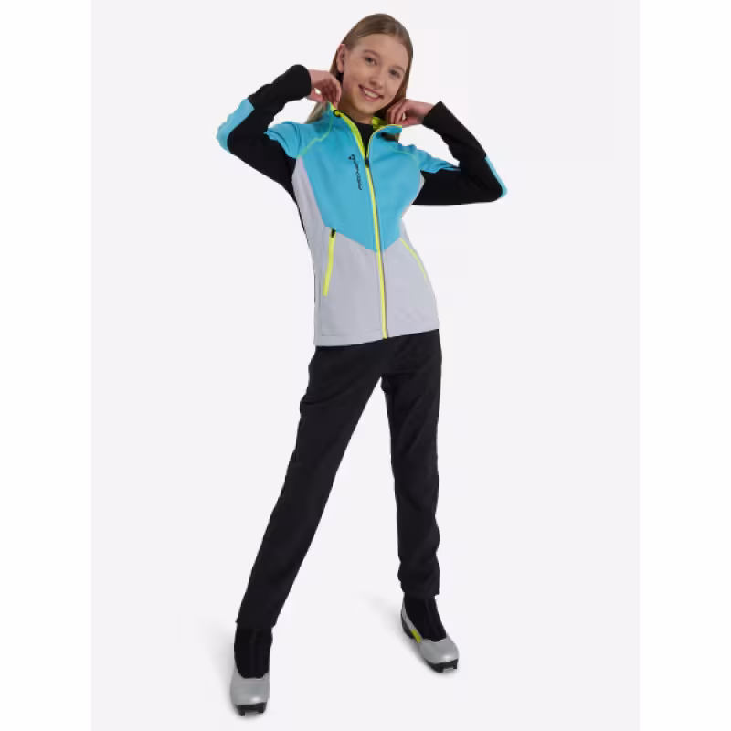 Куртка детская Fischer Softshell Warm, бирюзовый/серый, 164 см
