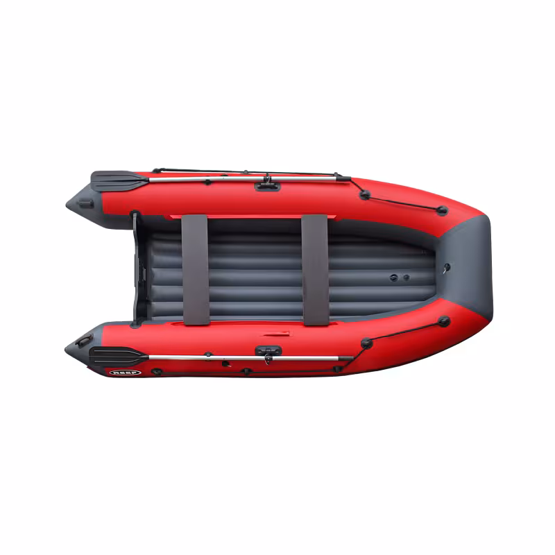 Лодка надувная ПВХ Angler Reef 340 НД, темно-серый/красный