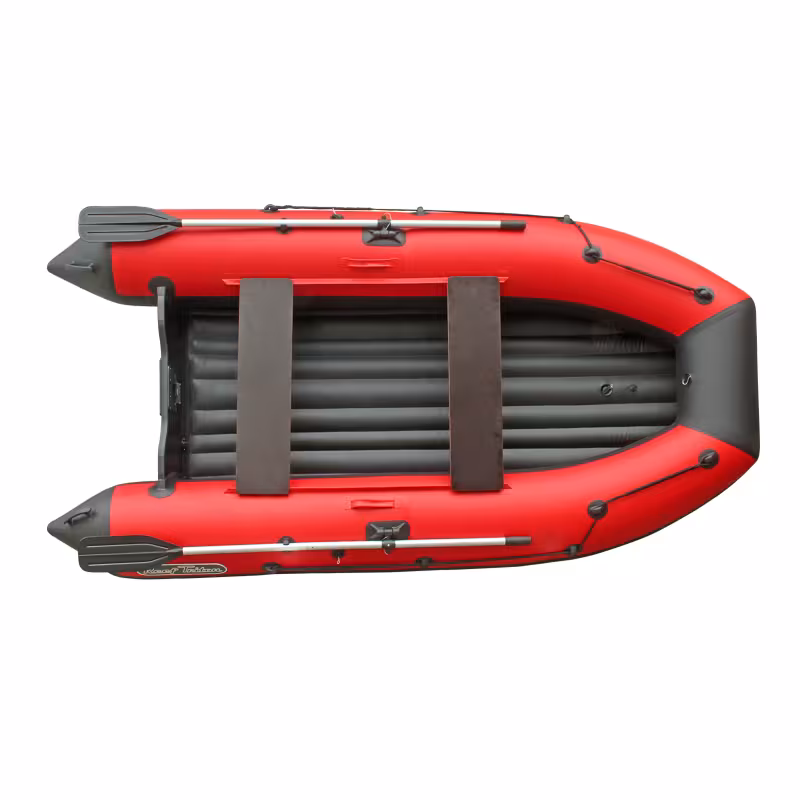 Лодка надувная ПВХ Angler Reef Triton 420, НДНД, красный/темно-серый