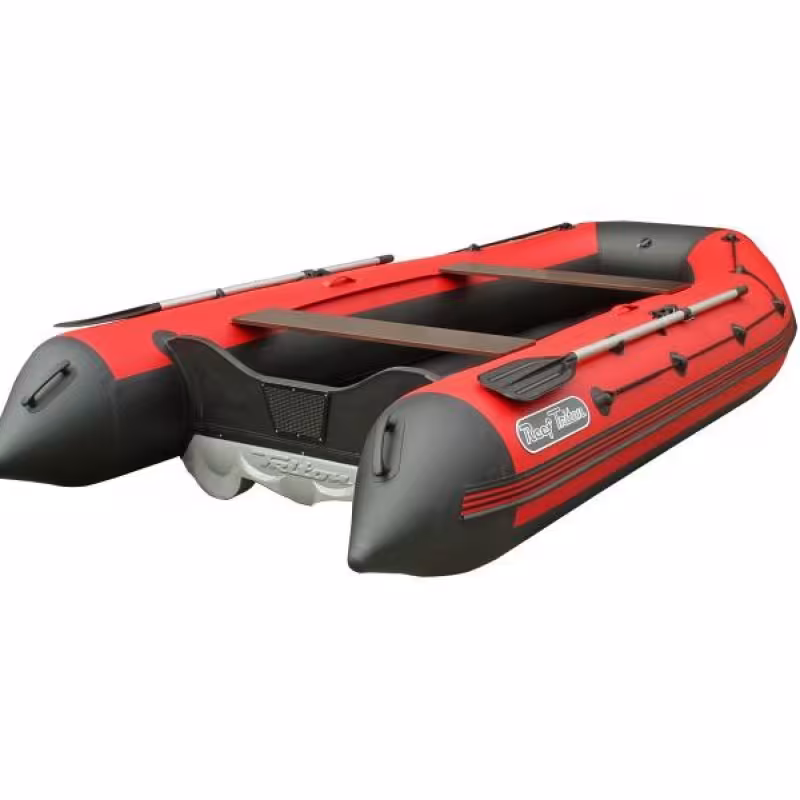 Лодка надувная ПВХ Angler Reef Triton 420, НДНД, красный/темно-серый