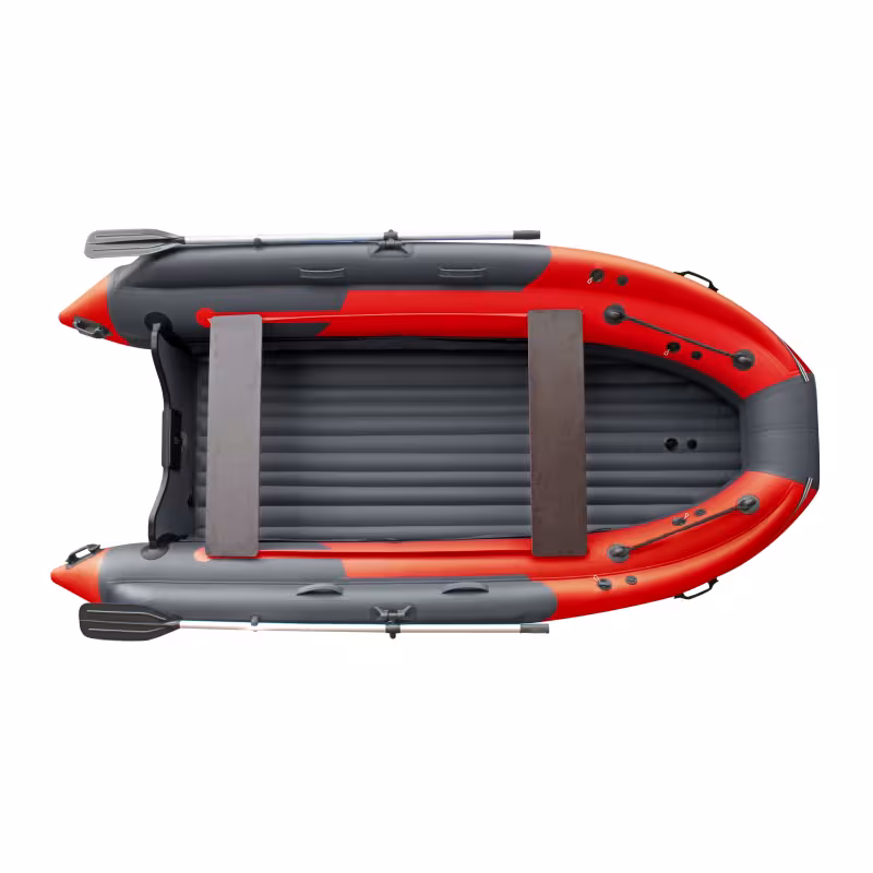 Лодка надувная ПВХ с фальшбортом Angler Skat Triton 400, НДНД, темно-серый/красный