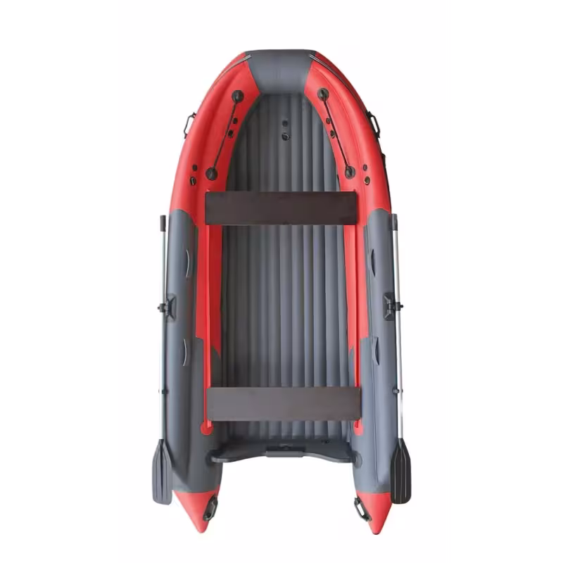 Лодка надувная ПВХ с фальшбортом Angler Skat Triton 400, НДНД, темно-серый/красный