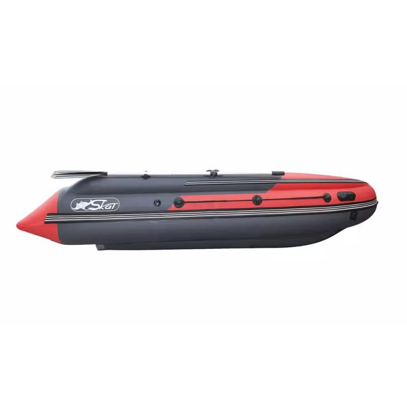 Лодка надувная ПВХ с фальшбортом Angler Skat Triton 400, НДНД, темно-серый/красный