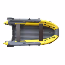 Лодка надувная ПВХ с фальшбортом Angler Skat Triton 430, НДНД, темно-серый/желтый