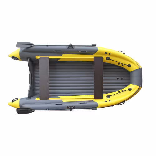 Лодка надувная ПВХ с фальшбортом Angler Skat Triton 430, НДНД, темно-серый/желтый