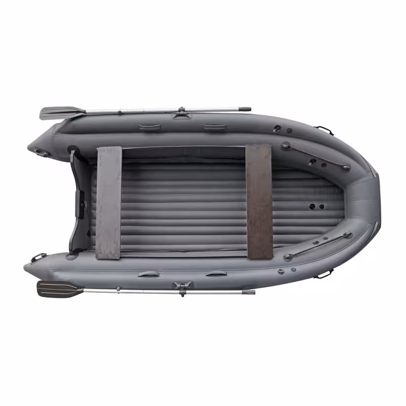 Лодка надувная РИБ с фальшбортом Angler Tornado 430 Skat Fi, серый